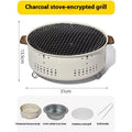 Portable charcoal cooking stove with grill rack disk for indoor and outdoor heating and cooking