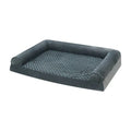 Soft cloth dog kennel in light grey showing low-sided construction suitable for medium to large indoor dogs