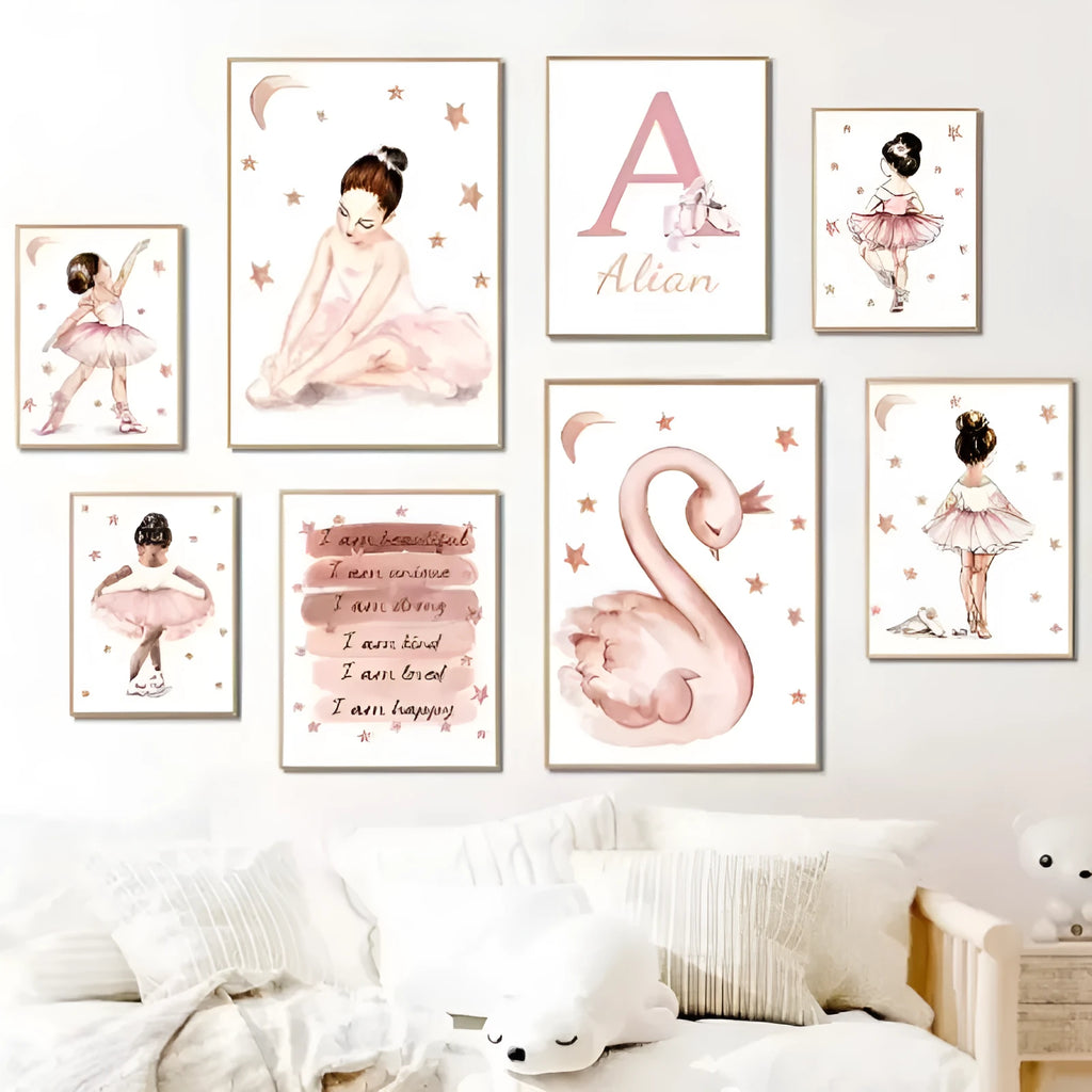 Canvas wall art print ballet subject unframed 20x25cm to 50x70cm Nordic style