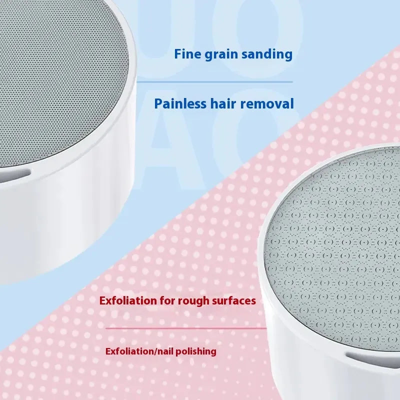 White electric epilator hair removal device with 2-in-1 design on a plain background