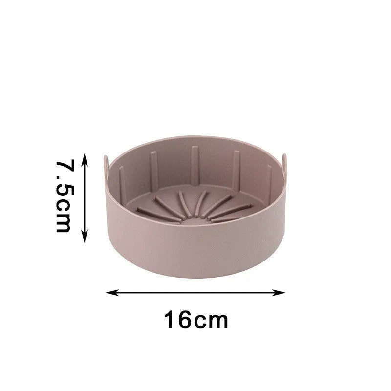 Reusable round silicone liner for air fryer 19cm nonstick BPA free dishwasher safe grey