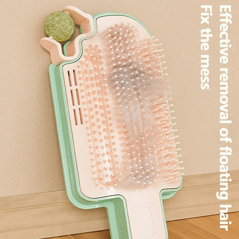 Ice cream cone shaped cat grooming toy with rubbing corner, mint ball and feather attachments