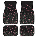 Black rubber car foot mat set, four pieces with 20mm thickness for vehicle footwell protection.