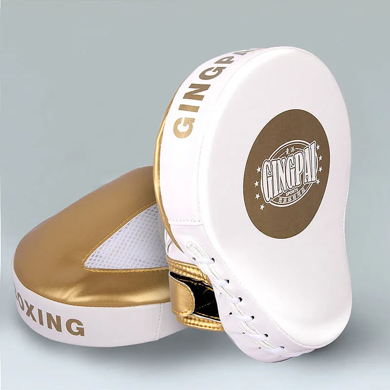 Vertical boxing sanda baffle target in gold colour with PU leather construction