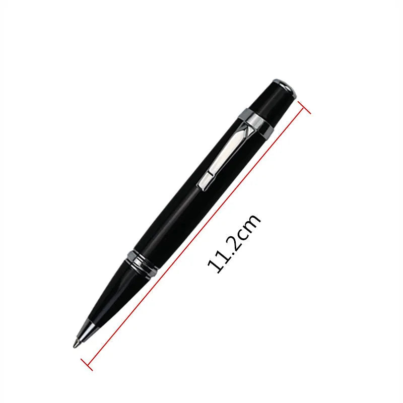 Full metal black pocket rollerball pen with 0.7mm refill and two spare refills