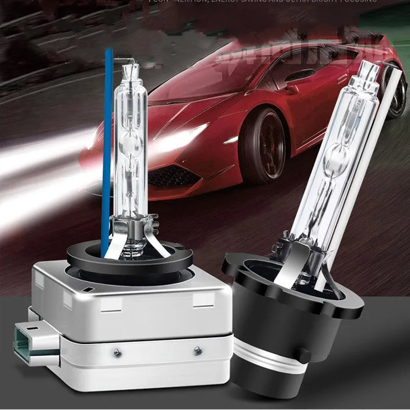 Xenon automotive headlight bulb with aluminium alloy housing and quartz tube lamp