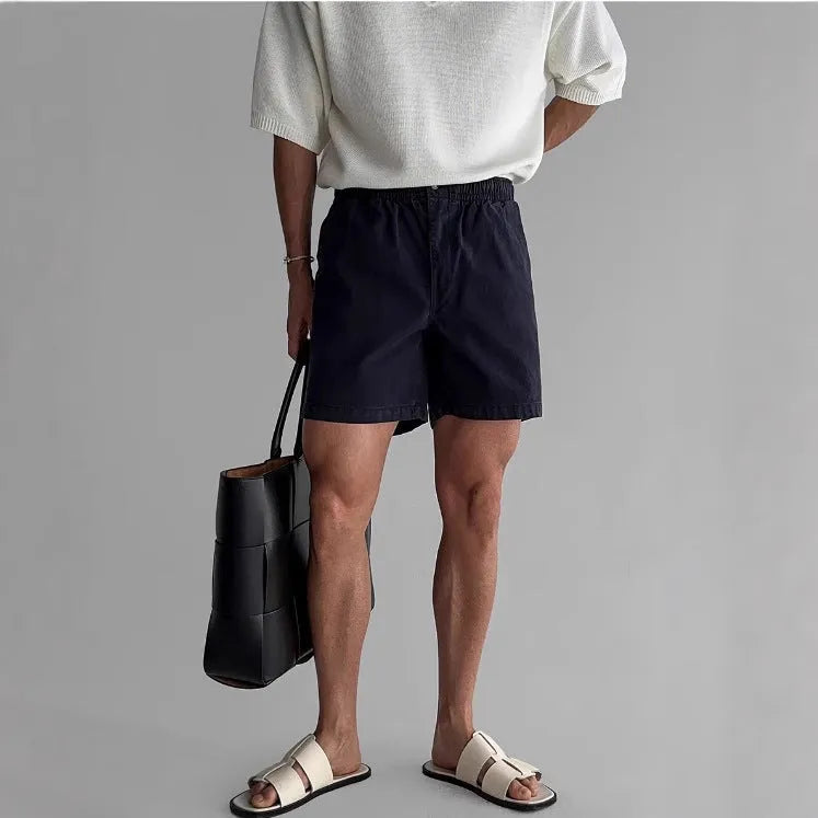 Cotton loose fit sports shorts in black, white and khaki colours for summer wear