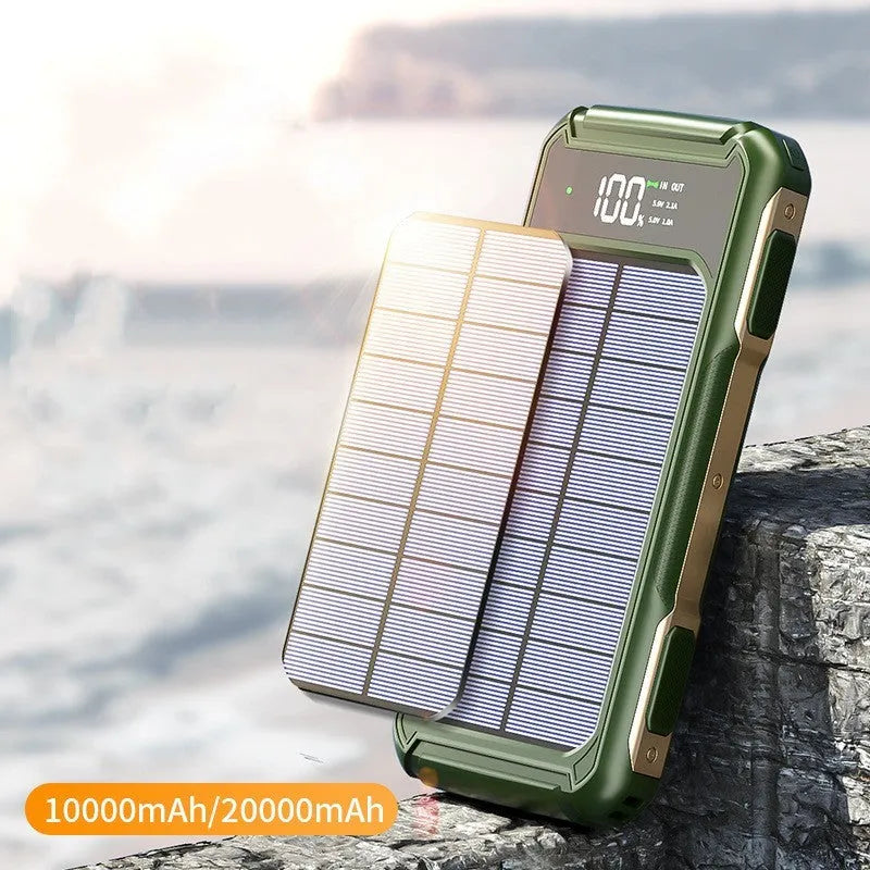 Military grade portable power bank in black, green, or orange, showing front view with dimensions 149mm by 73mm.