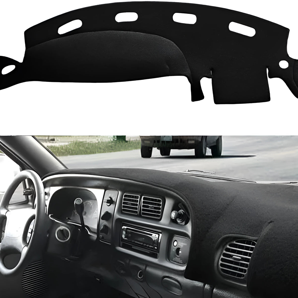 Black non-woven fabric dashboard cover for car light repellent use, available in deerskin leather polyester options