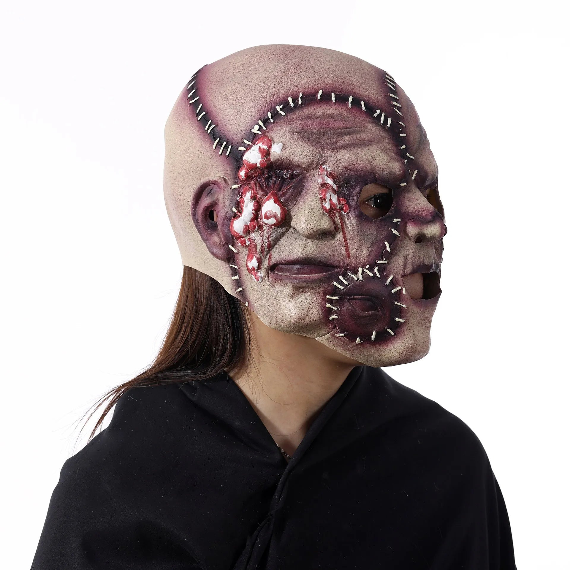 Three-sided grimace horror Halloween mask made from natural latex