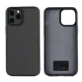 Black wooden phone case for Apple iPhone with TPU and Kevlar construction showing back cover design