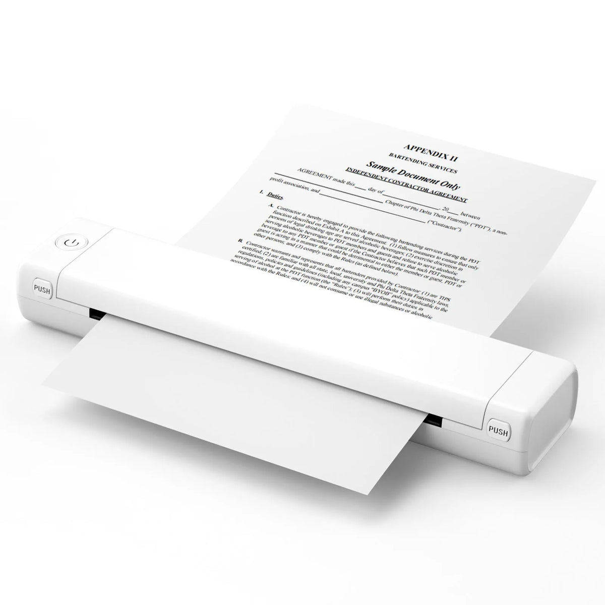 Phomemo M08F A4 portable thermal printer in compact design with multiple colour options