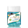 Bottle of acetyl L-carnitine gummies, mixed fruit flavour, 60 gummies per bottle, brain wellness supplement