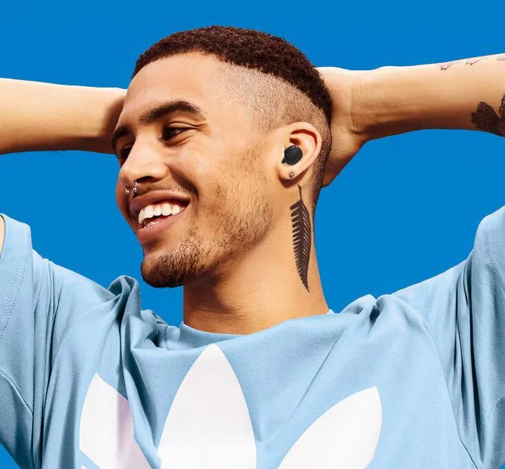 A6S in-ear Bluetooth 5.0 true wireless earbuds in black with charging case