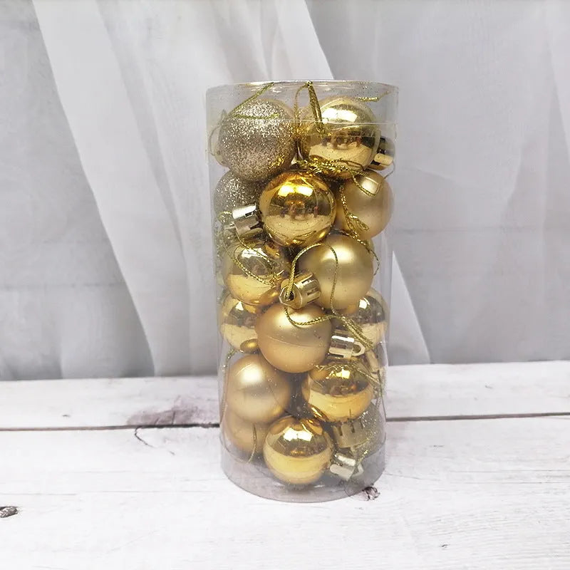 3cm diameter electroplated Christmas balls in assorted colours with shiny matte finish