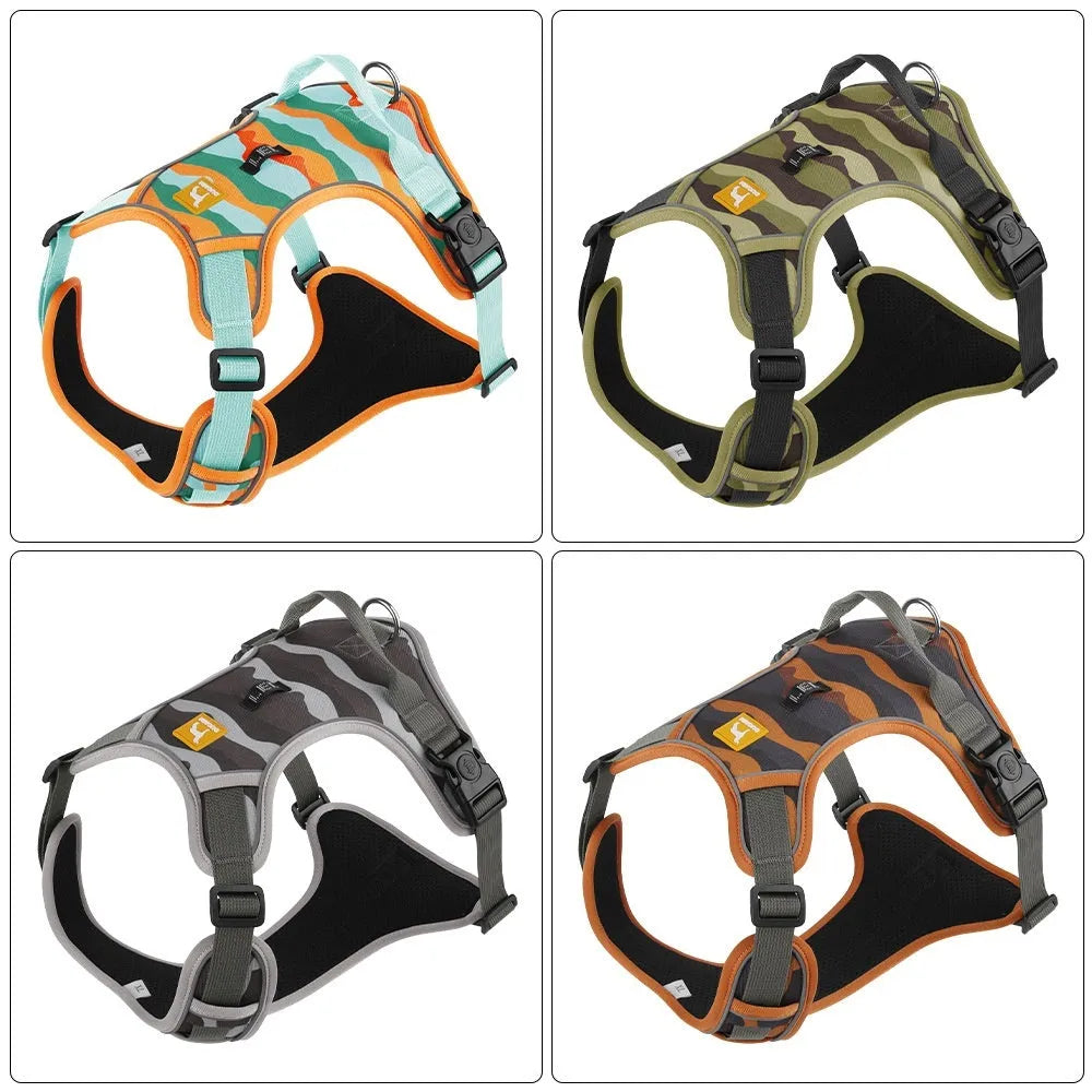 Reflective dog harness rope with chest and back design in Oxford cloth material