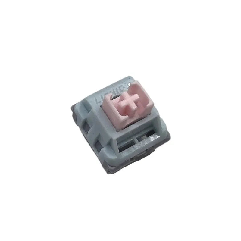 Dew axis-4 colour mechanical keyboard switches showing POM core with silicone gel and bridge plug-in structure