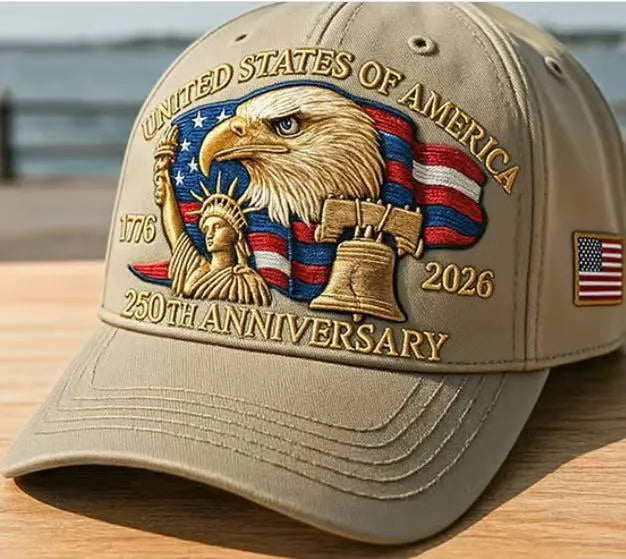 250 weeks old embroidered American eagle head cotton baseball cap dome crown sunscreen breathable sunshade anniversary colours