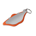 Mountain bike brake linings in black and orange colours with metal construction