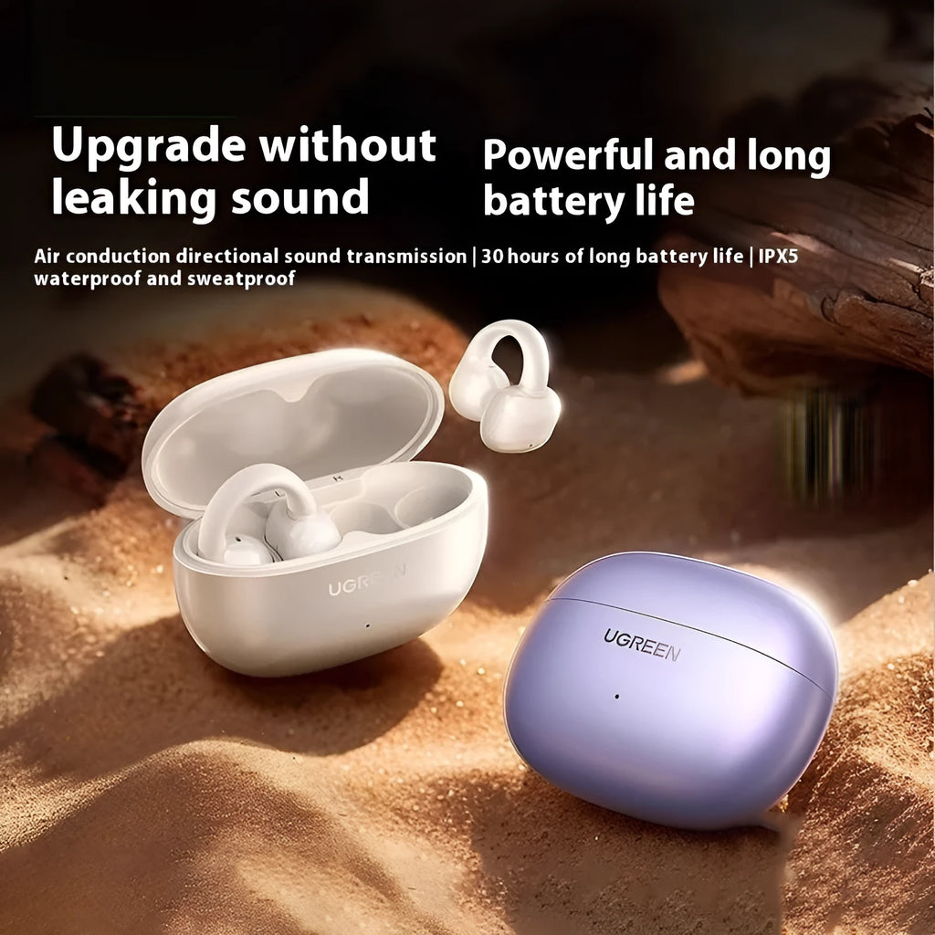 HiTune S3 Bluetooth 5.4 wireless sports headset clip-on bone conduction rubber in-ear earphones in WS209 Black