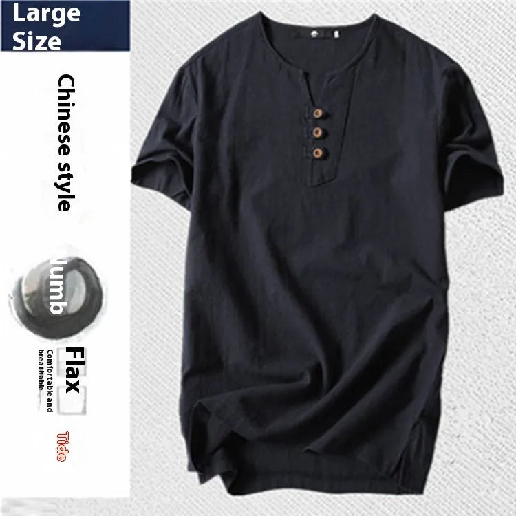 Men's loose cotton T-shirt in apricot colour showing relaxed fit and short sleeves