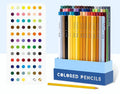 Boxed set of 72 or 126 basswood colour pencils for art students, conforming to AP safety standards.