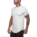 Mens plain gym shirt in cotton spandex blend with letter printing option