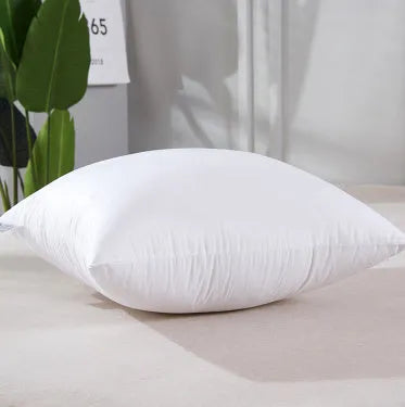 White cotton throw pillow and sofa cushion with detachable pillowcase, square sizes 35x55cm to 75x75cm