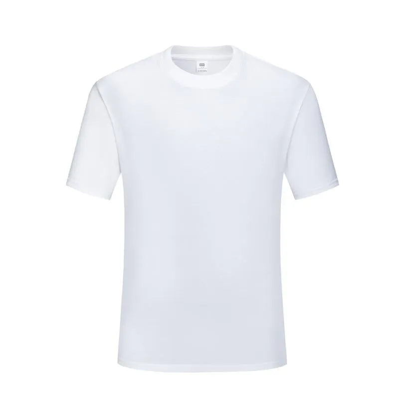 Men's black slim fit cotton round neck t-shirt with short sleeves on hanger