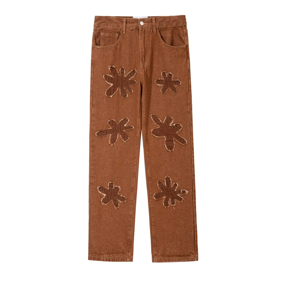Retro washed straight-leg jeans in light blue, coffee, or black, 100% cotton denim, sizes S to XL