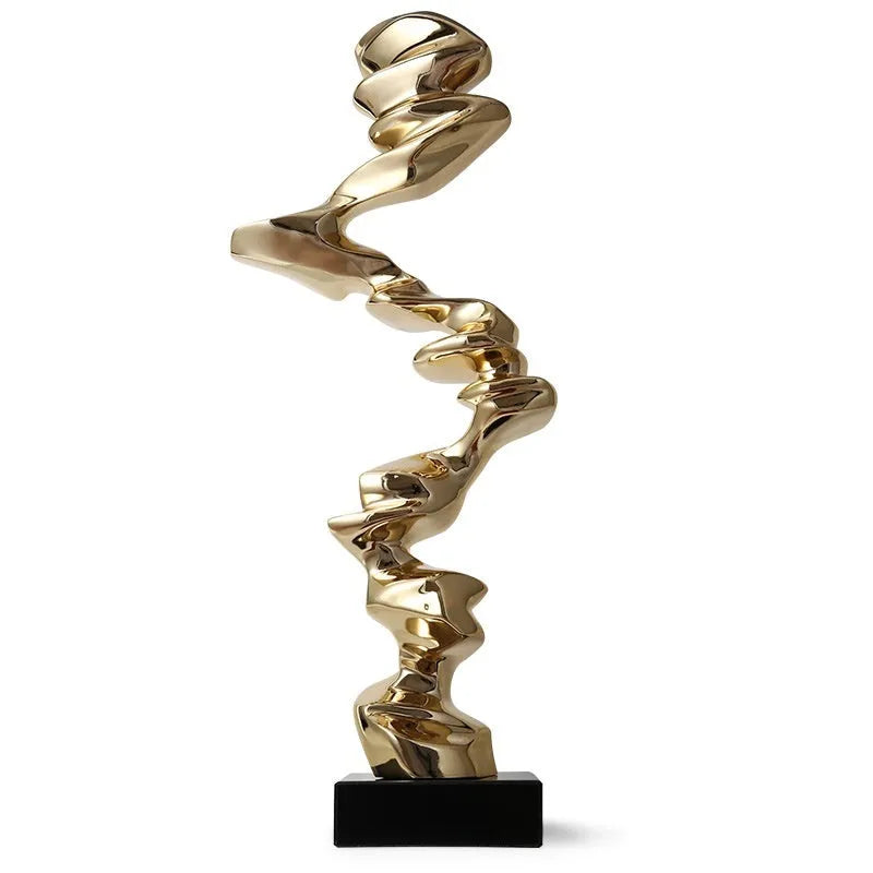 Abstract still life sculpture ornament in modern minimalist style with plastic and natural resin construction