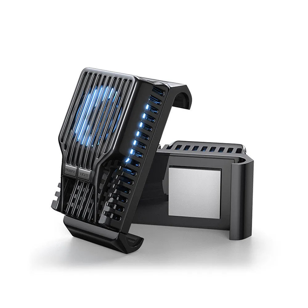 Black phone radiator cooling fan with clip and USB cable for 4 to 7 inch smartphones