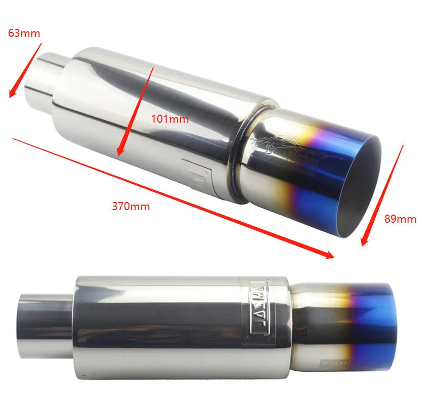 Stainless steel car exhaust pipe modification straight row sound wave 500mm silver finish