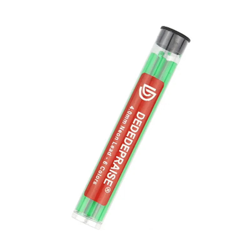 4.0mm mechanical drawing pencil with colour leads in yellow, orange, blue, green, and rose red shades
