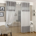 Simple blackout curtain panel shown hanging, with size options from 100cm to 400cm wide.