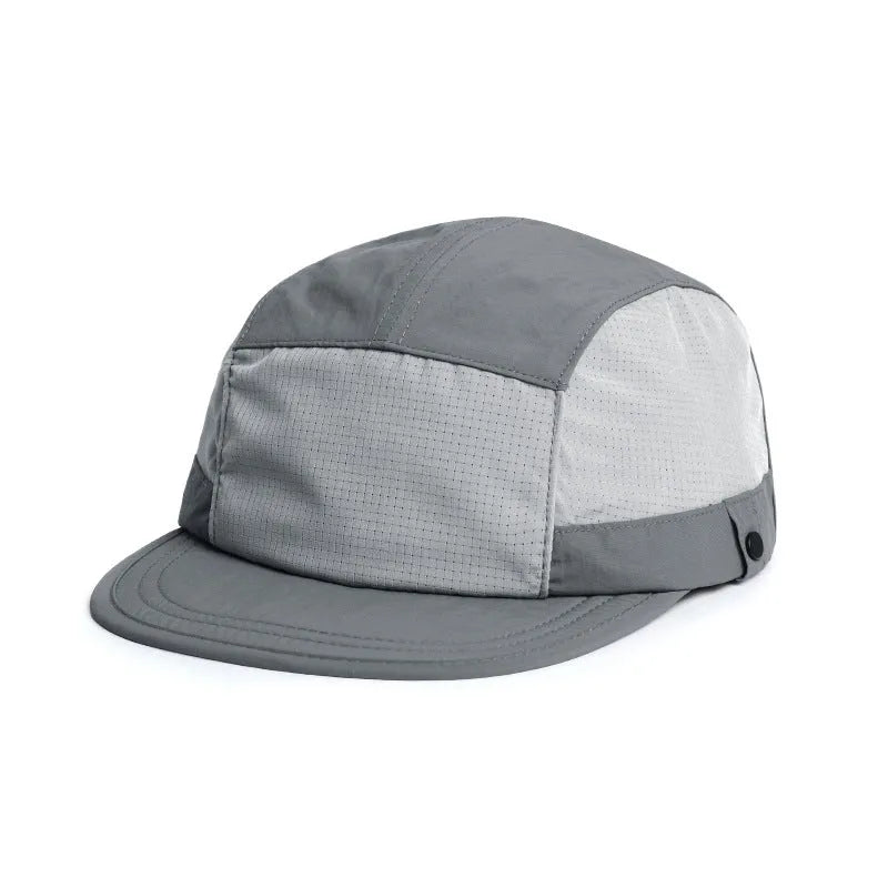 Breathable dome summer cap with soft tongue peak in quick-drying polyester fabric