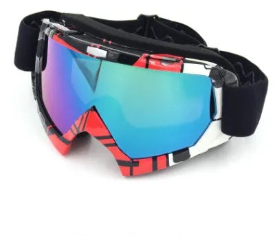 Adult anti-twist anti-fall sports goggles with TPU full frame in bright black transparent film, model MT003