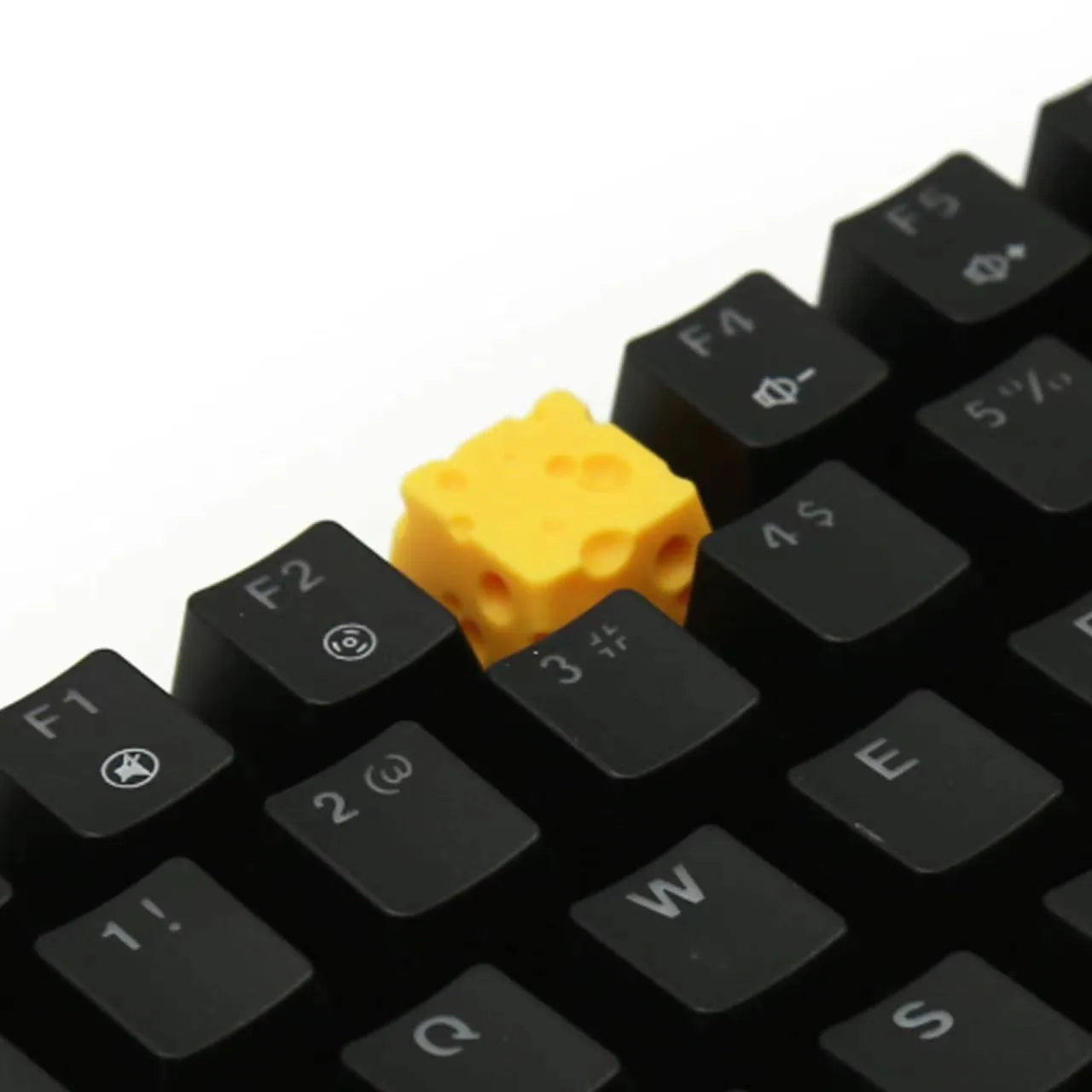 Yellow resin cheese sculpted key cap for mechanical keyboard customisation