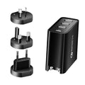 White fast charge USB wall charger with multiple ports including PD and QC