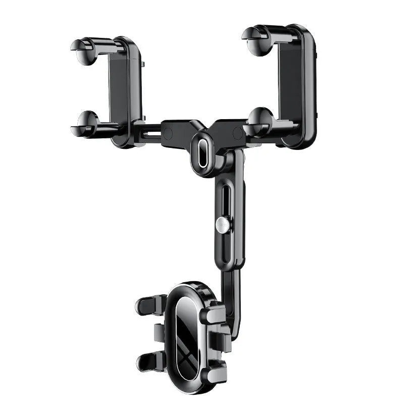 Car rear view mirror mounted retractable phone holder bracket in 7th generation rearview mirror colour