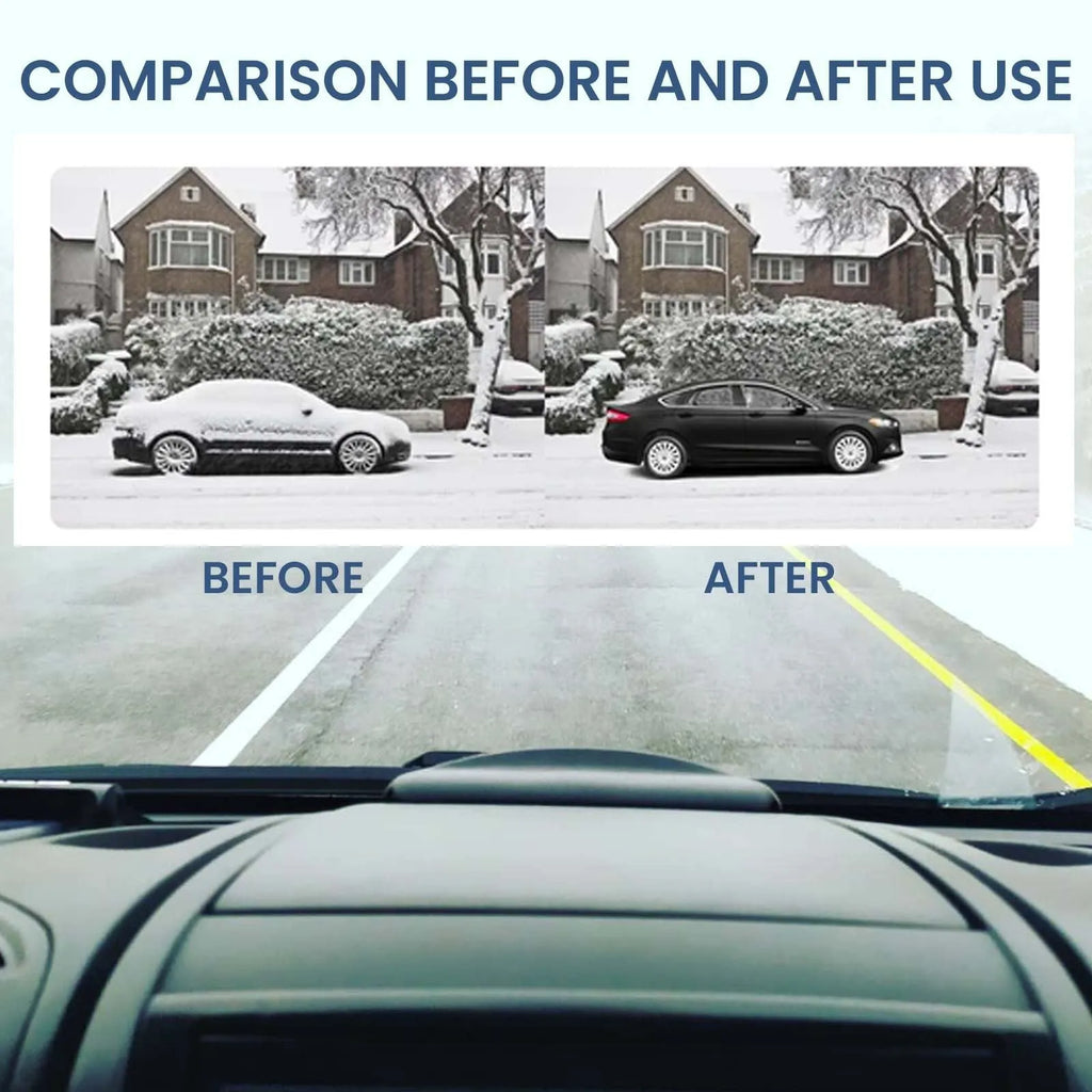 Small black rectangular car de-icing tool for snow and sleet removal, measuring 5cm long.