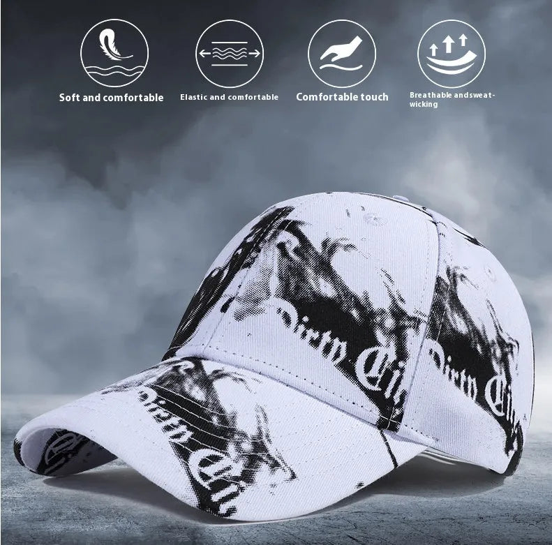 Men fashion hat casual dad baseball cap adjustable cotton black white outdoor sun protection
