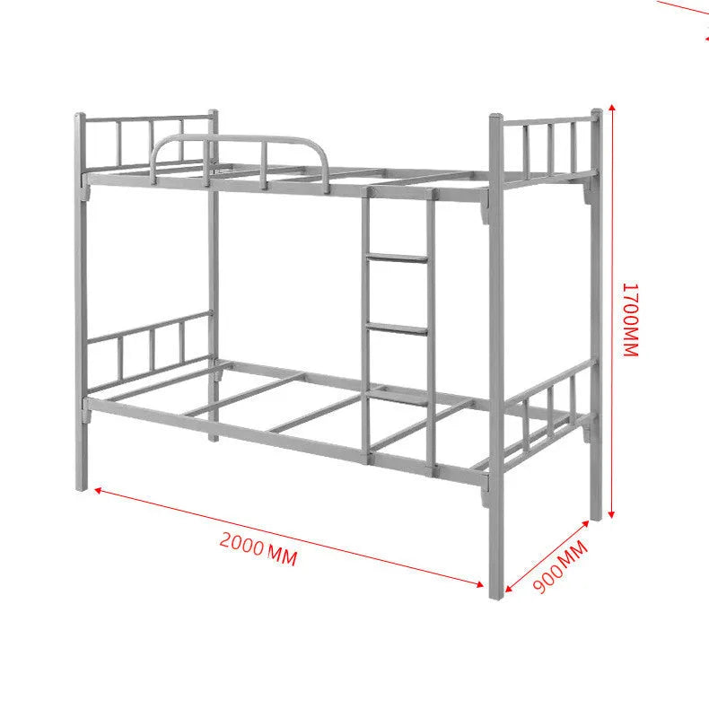 Steel colour square tube iron bed frame, 2000 x 900 x 1700mm, with 9mm bed board and double-layer thickened metal build