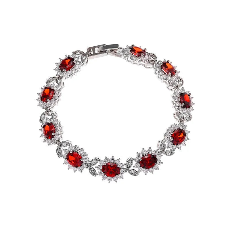 Personality Trend women's simple zircon bracelet in environmentally friendly alloy with electroplated finish