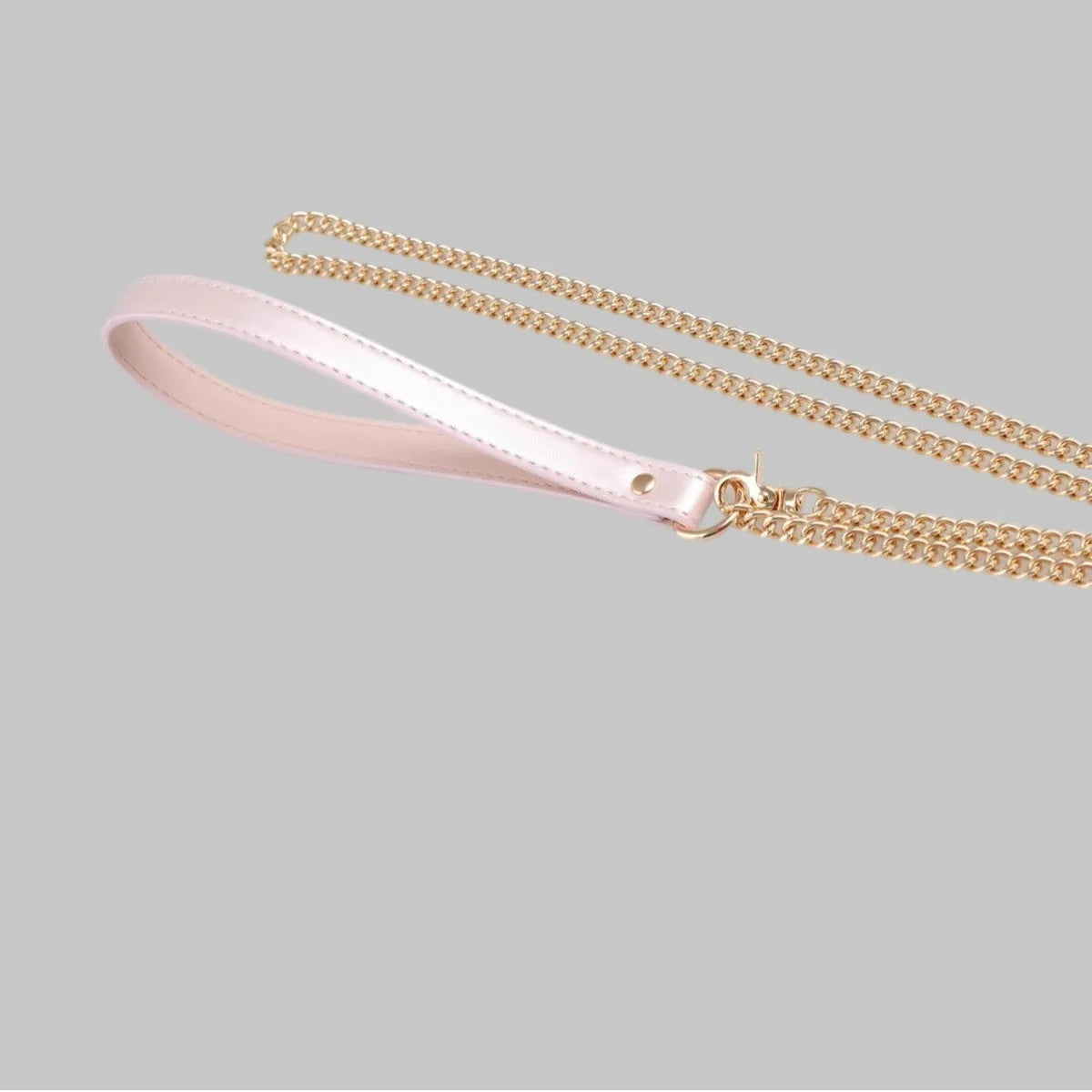 Hand holding rope little bell shape collar with alloy pendant, PU pearl powder, bow, geometric shape, 41-50cm