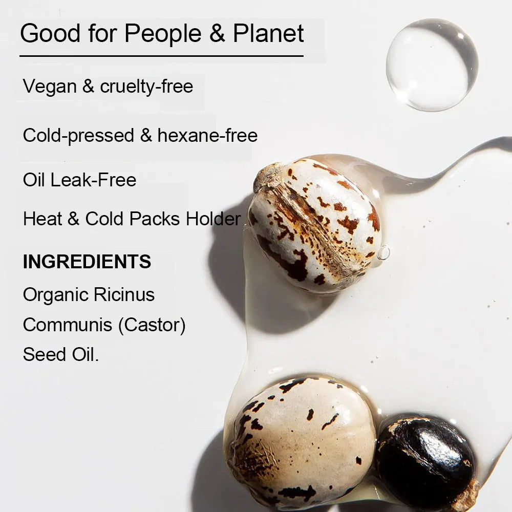 Organic cold pressed castor oil 237ml bottle with moisturising properties for skin and hair