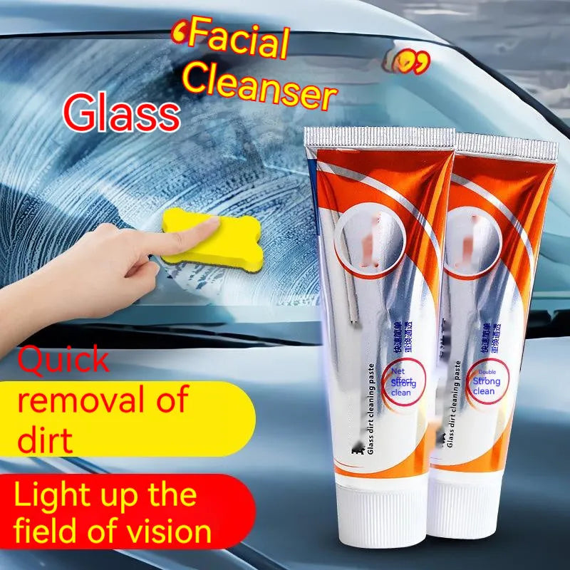 White 65ml car windshield cleaning paste bottle for descaling and oil stain removal