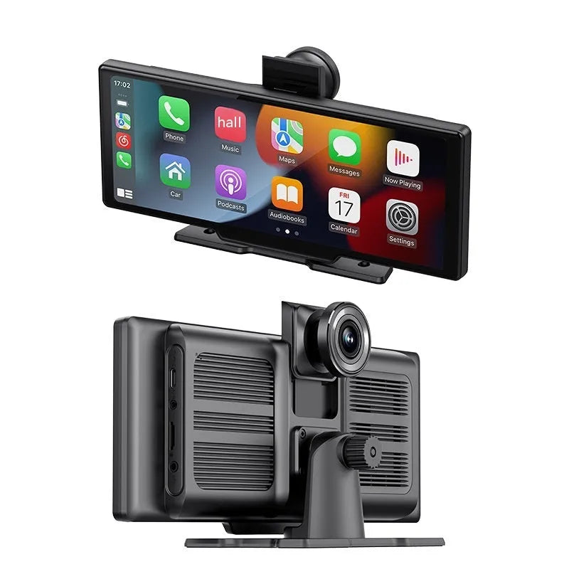 10.26-inch wireless CarPlay car multimedia recorder with capacitive touch screen in black