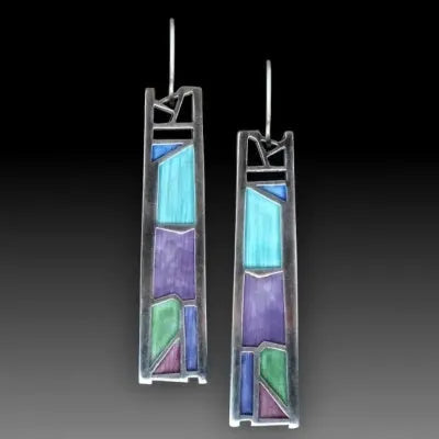 Silver colour irregular water drop shaped women's earrings with electroplated alloy construction