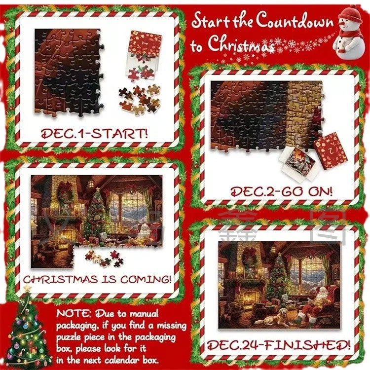 Children's Santa Claus 1000 piece paper puzzle toy in colour box packaging for teenagers